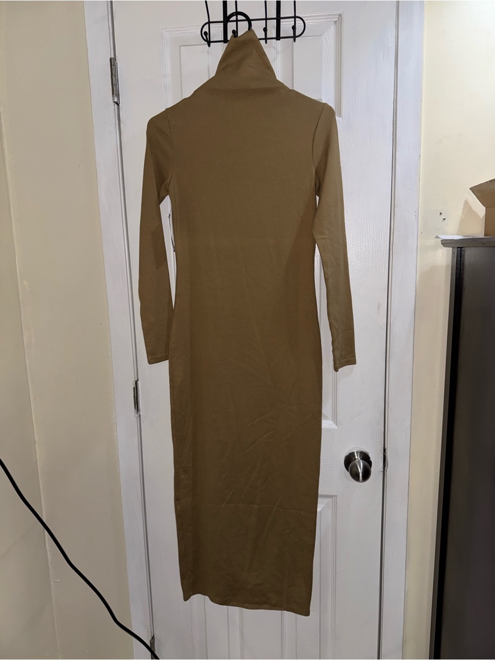 Adriano Goldschmied AG Ribbed Turtleneck Dress Tan Size S Nwt